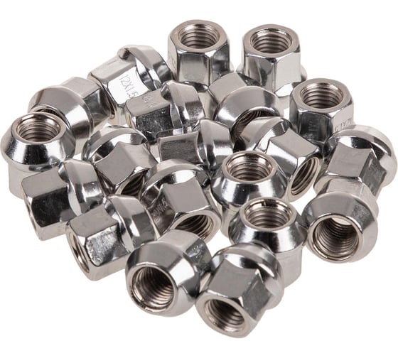 Изображение товара Гайка конус M12x1.50, открытая с выступом 21 мм, ключ 17 мм, хром, 20 шт SKYWAY S10602035/K