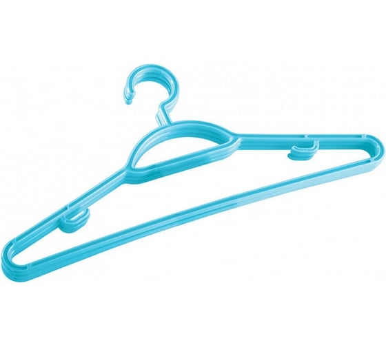 Изображение товара Комплект вешалок для легкой одежды Бытпласт размер 48, 3 шт, светло-голубой 431235631
