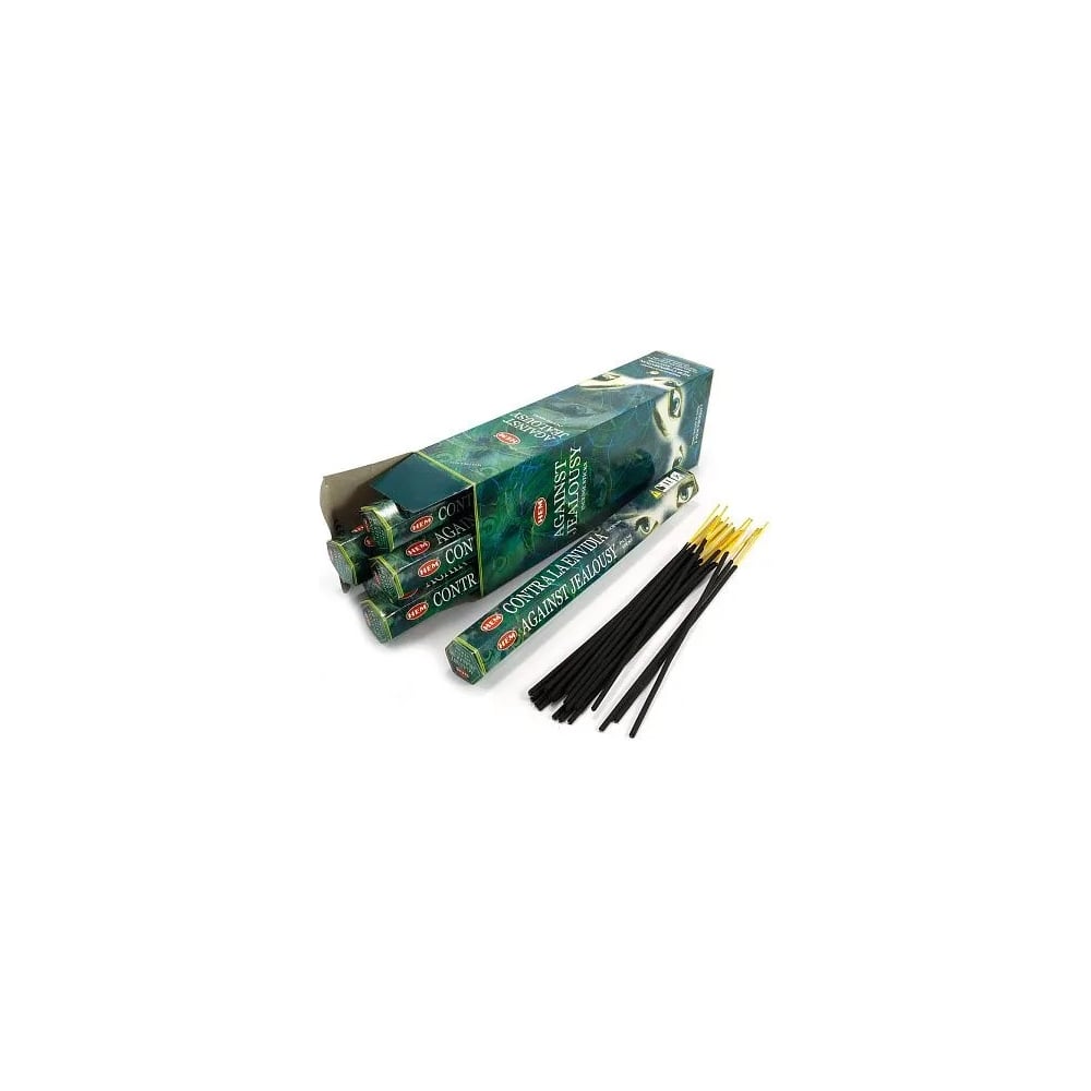 Изображение товара Благовония HEM AGAINST JEALOUSY от сглаза аромат можжевельник осина сандал и ладан 20 палочек