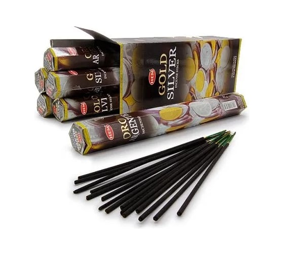 Изображение товара Благовония HEM GOLD and SILVER Золото и серебро Ломает преграды на пути к получению денег 20 палочек 61-GIS