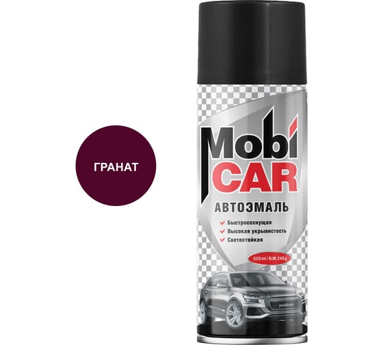 Изображение товара Аэрозольная автоэмаль Mobicar 520 мл 180 гранат 0501-180 MC