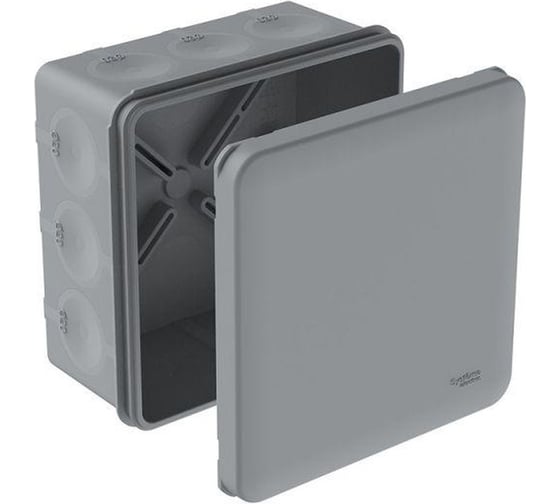 Изображение товара Коробка распределительная Systeme Electric MultiBox IP66 100x100x50 DIY (со стикером) серая SE IMT351981