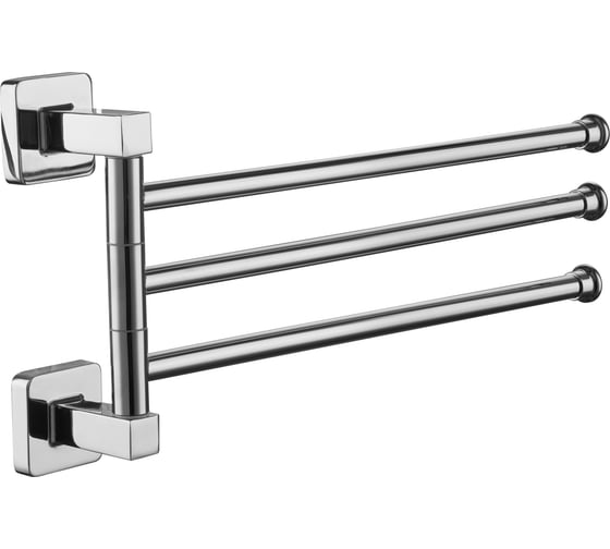 Изображение товара Держатель для полотенец FASHUN 3-х реечный, поворотный, настенного монтажа, ШВГ 334х175х60 мм A2613