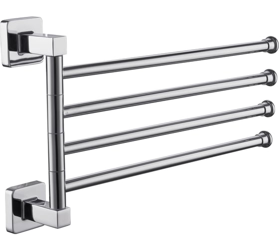 Изображение товара Держатель для полотенец FASHUN 4-х реечный, поворотный, настенного монтажа, ШВГ 334х212х60 мм A2614