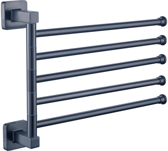 Изображение товара Держатель для полотенец FASHUN 5-и реечный, поворотный, настенного монтажа, ШВГ 334х249х60 мм A2615-17