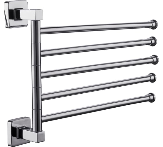 Изображение товара Держатель для полотенец FASHUN 5-и реечный, поворотный, настенного монтажа, ШВГ 334х249х60 мм A2615