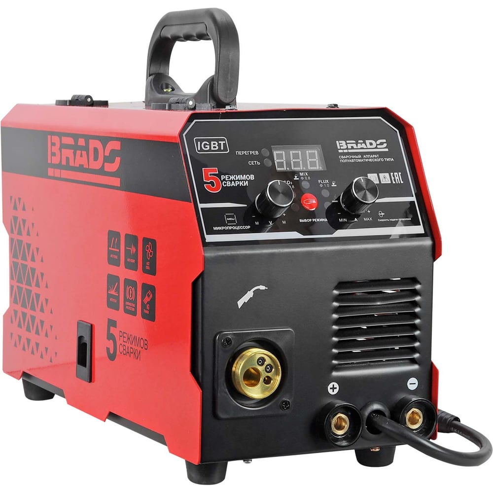 Изображение товара Полуавтомат сварочный BRADO MIG MMA 250А с цифровым дисплеем и синергией