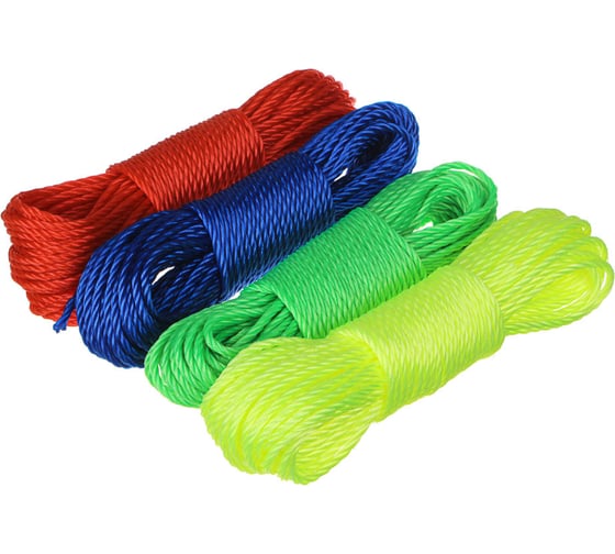 Изображение товара Капроновая веревка VETTA 20 м x 6 мм, 4 цвета 453-093