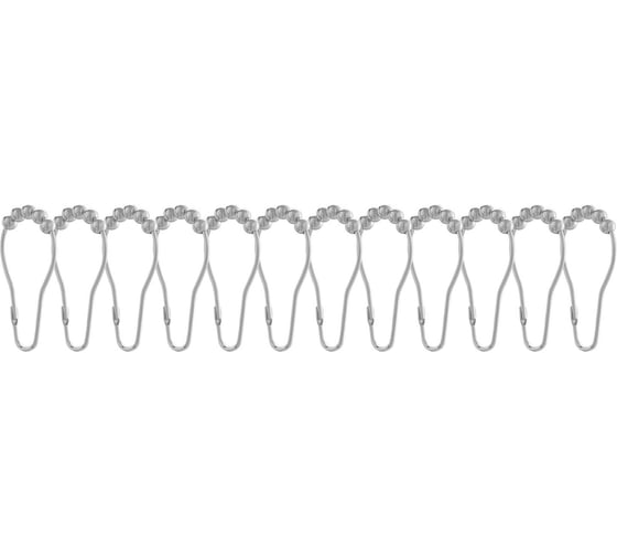 Изображение товара Кольца с роликами и замком FASHUN для навеса шторок в ванную комнату, 71х39 мм A9001