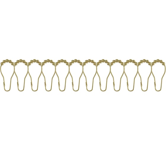 Изображение товара Кольца с роликами и замком FASHUN для навеса шторок в ванную комнату, 71х39 мм A9001-21