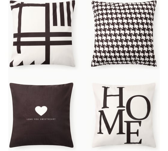 Изображение товара Чехол на подушку Этель HOME 4 шт, 40х40 см, велюр 100% полиэстер 10648559