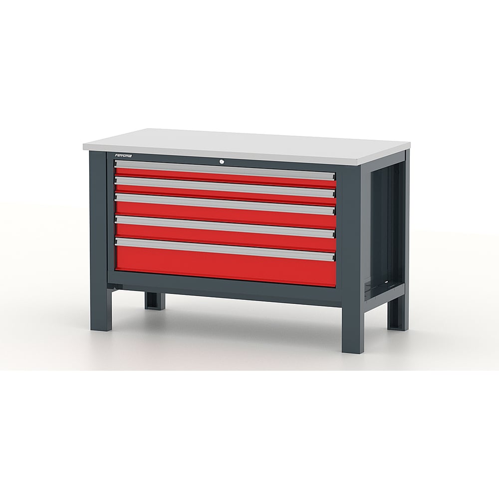 Изображение товара Верстак FERRUM Premium с оцинкованной столешницей и тумбой