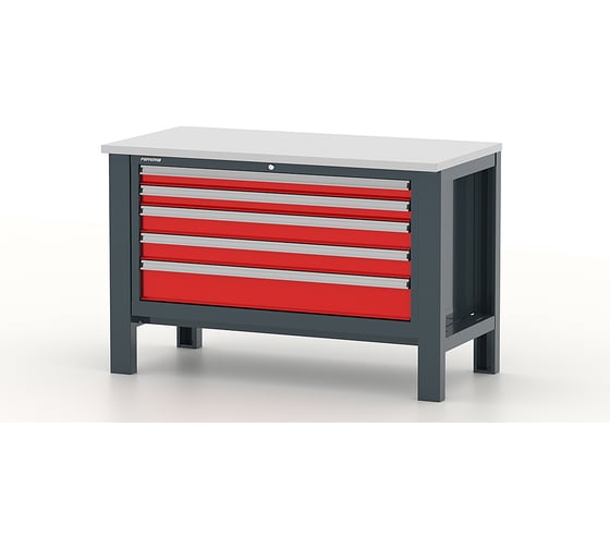 Изображение товара Верстак FERRUM Premium 1310x650x850h мм столешница оцинкованная фанера 30 мм тумба с 5 ящ. 11.319-7016/3000
