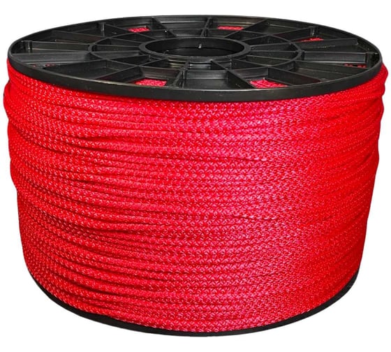 Изображение товара Шнур вязаный полипропиленовый ООО Оптхозторг 4 мм 500 м красный 03845005