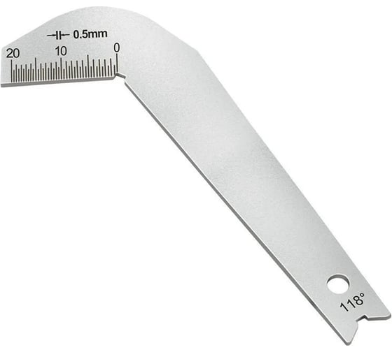 Изображение товара Шаблон-угломер для заточки сверл Vitatools 118 градусов brelok-dlya-zatochki-sverl-118-gradusov