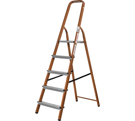 Изображение товара Стремянка Новая Высота сталь/алюминий, 5 ступеней коричневая 1130105-051
