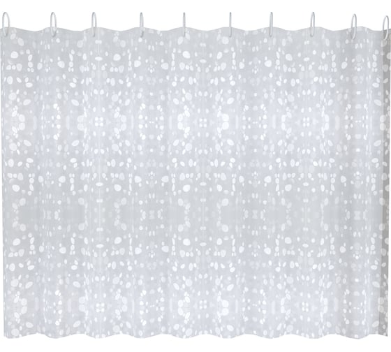 Изображение товара Шторка для ванны FASHUN с 3D эффектом и набором пластиковых колец для подвеса A8757