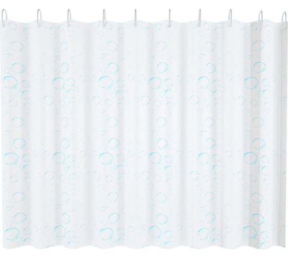 Изображение товара Шторка для ванны FASHUN с набором пластиковых колец для подвеса A8813