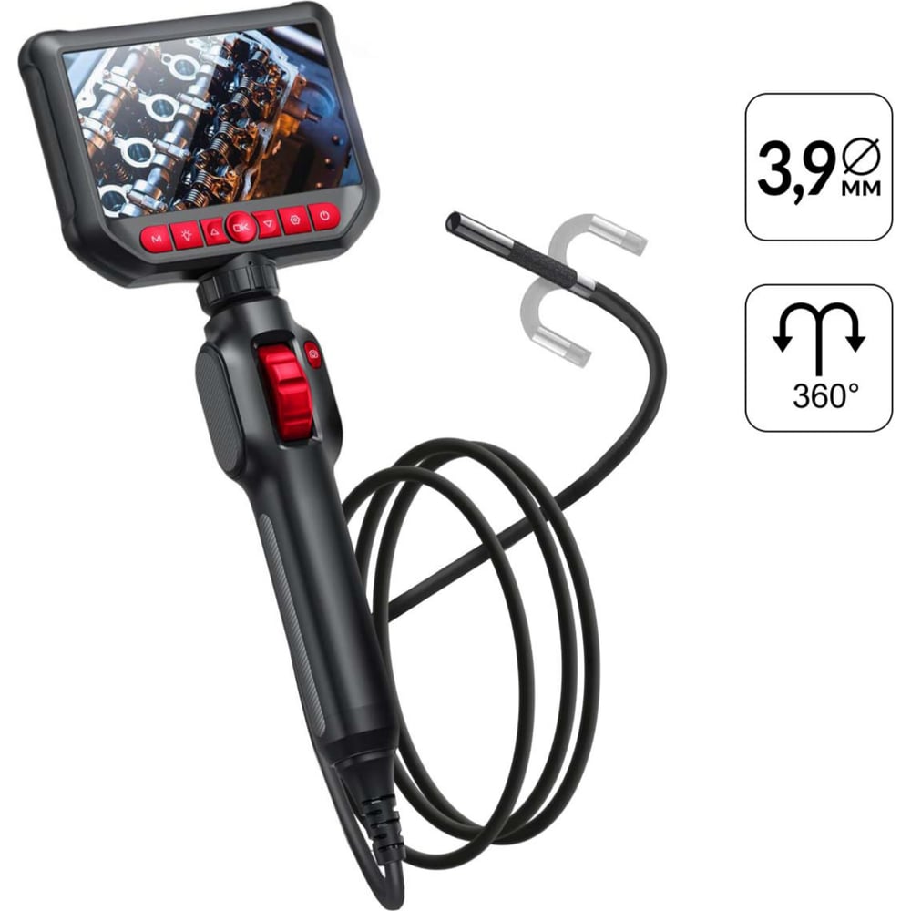 Изображение товара Видеоэндоскоп управляемый iCarTool IC-VC153 4.3 дюйма 2Мп 1920x1080 1.5м зонд профессиональный