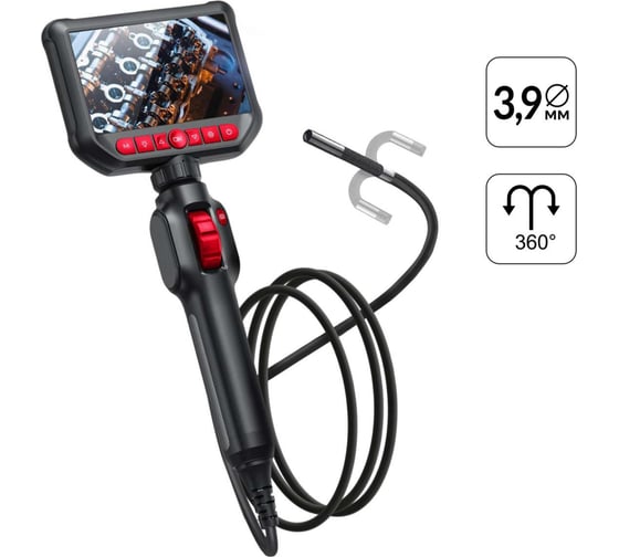 Изображение товара Видеоэндоскоп управляемый iCarTool экран 4.3, 2Мп, 1920x1080, 1.5м, зонд 3.9мм, 360 IC-VC153