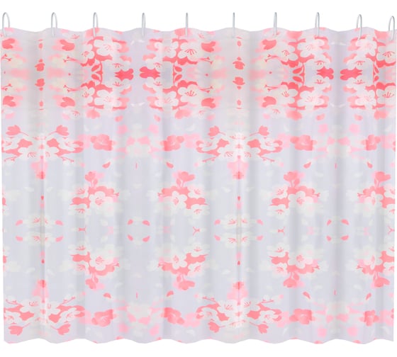 Изображение товара Шторка для ванны FASHUN с набором пластиковых колец для подвеса A8819