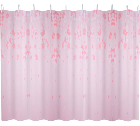 Изображение товара Шторка для ванны FASHUN с набором пластиковых колец для подвеса A8818