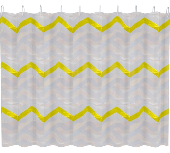 Изображение товара Шторка для ванны FASHUN с набором пластиковых колец для подвеса A8817