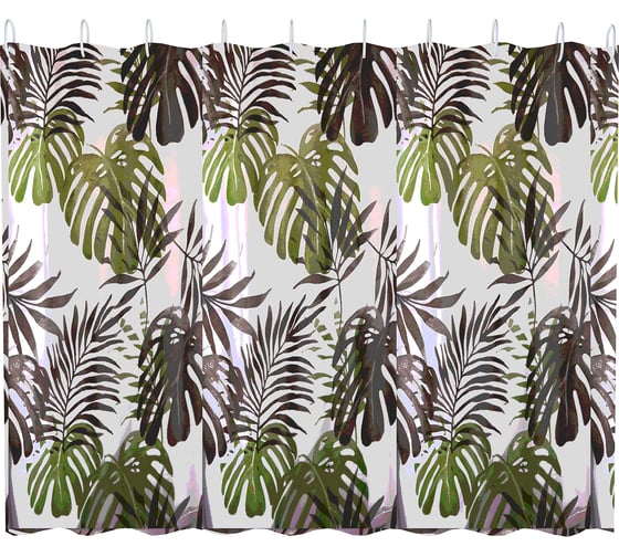 Изображение товара Шторка для ванны FASHUN с набором пластиковых колец для подвеса A8822