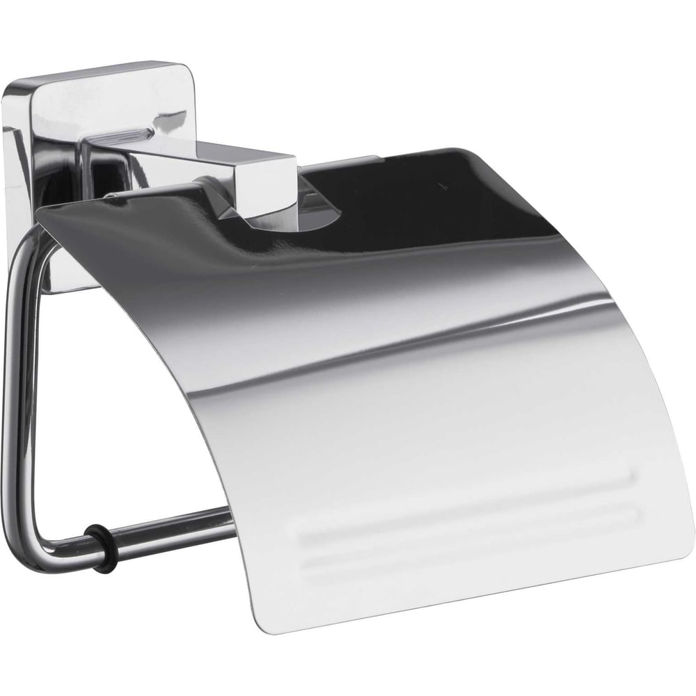 Изображение товара Держатель для туалетной бумаги FASHUN с крышкой настенный хром глянцевая