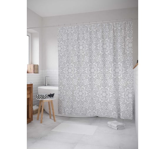 Изображение товара Штора (занавеска) для ванной JoyArty "Космическое цветение" из сатена, 180х200 см с крючками, sc_13545