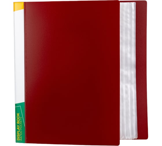 Изображение товара Папка INFORMAT с файлами, А4, 100 файлов, красная, пластик, 800 мкм, карман NP0180-100R