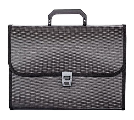 Изображение товара Портфель INFORMAT А4, черный, пластик, 950 мкм, оторочка ручка, 7 отделений, замок NL6275-06