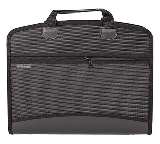 Изображение товара Портфель INFORMAT А4, черный, пластик, 1000 мкм, 2 ручки, 4 отделения, на молнии PR4-ZOH5-K