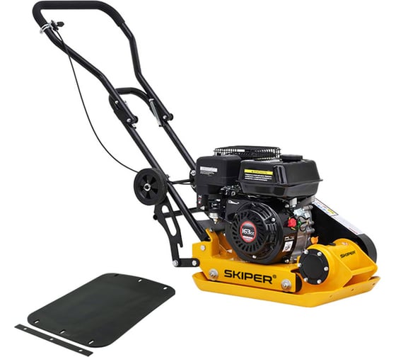 Изображение товара Виброплита SKIPER C60L-WM (LC160F, 5.5 л.с, плита 53x37 см, 11кН, 25м/мин, рез. коврик, колеса) 00-00008177