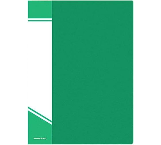 Изображение товара Папка INFORMAT с файлами, А4, 100 файлов, зеленая, пластик, 800 мкм, карман NP0180-100G