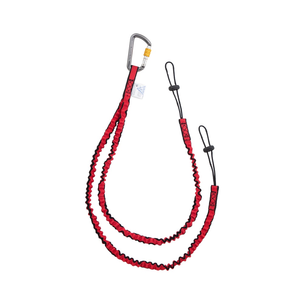 Изображение товара Стропа двойная эластичная VENTO с петлей для крепления инструмента 134 м 14 мм красная