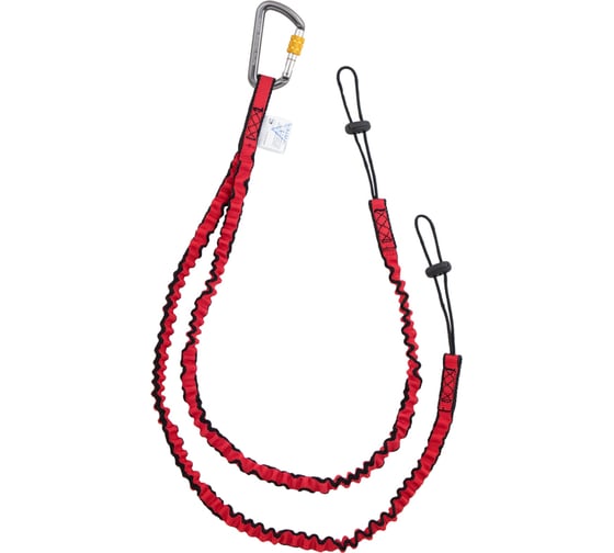 Изображение товара Стропа двойная эластичная с петлей для крепления инструмента VENTO (до 10 кг) с карабином «Мини» с муфтой vnt 283 set 1230