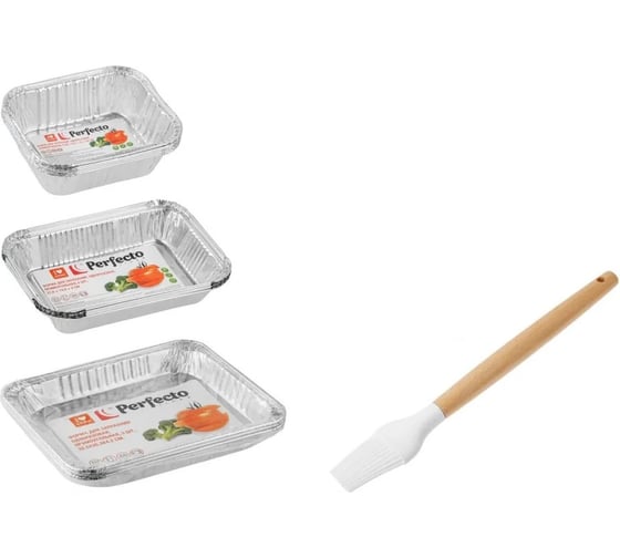 Изображение товара Формы для запекания PERFECTO LINEA алюминиевые, 13 шт, кисточка силиконовая в подарок 45-513100К