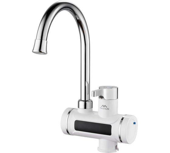 Изображение товара Смеситель проточный электрический FASHUN с дисплеем, белый/хром, высокопрочный ABS A570 УТ-000015456379