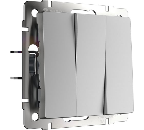 Изображение товара Выключатель трехклавишный WERKEL (серебряный матовый) a066803