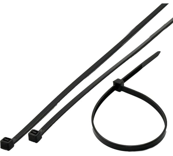 Изображение товара Нейлоновые сверхпрочные стяжки КрепПак 4x250 мм, черные, 100 шт 012.000077