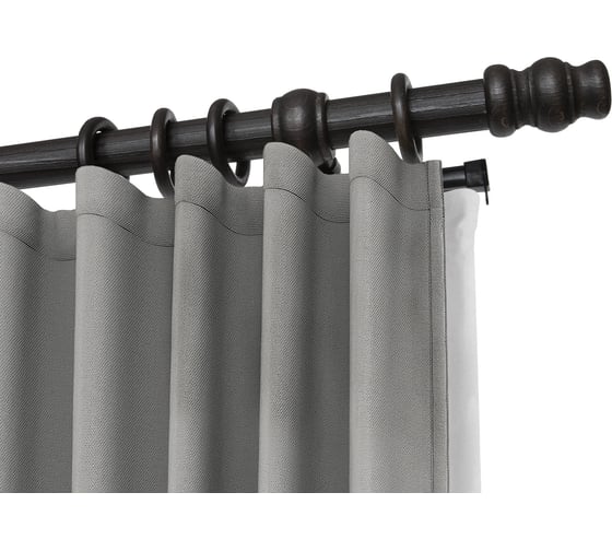 Изображение товара Двухрядный круглый деревянный карниз тренд УЮТ D28 деревянная фурнитура, фактурная штанга, цвет венге, 225 см 2135688