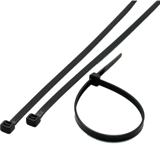 Изображение товара Нейлоновые сверхпрочные стяжки КрепПак 4x200 мм, черные, 100 шт 012.000075