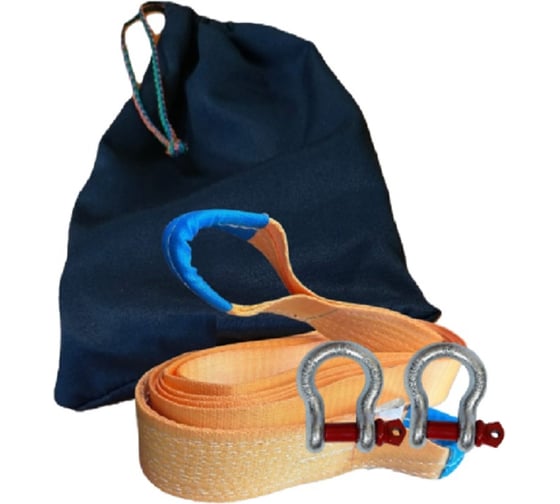 Изображение товара Буксировочный трос КанТраст динамический (рывковый) 10 т 8 м скоба-скоба в сумке tb108000sS