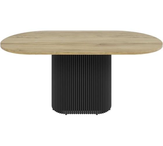 Изображение товара Стол овальный обеденный с металлическим подстольем GENGLASS TRUBIS Wood 180 GGT-03-2-1-О-18090