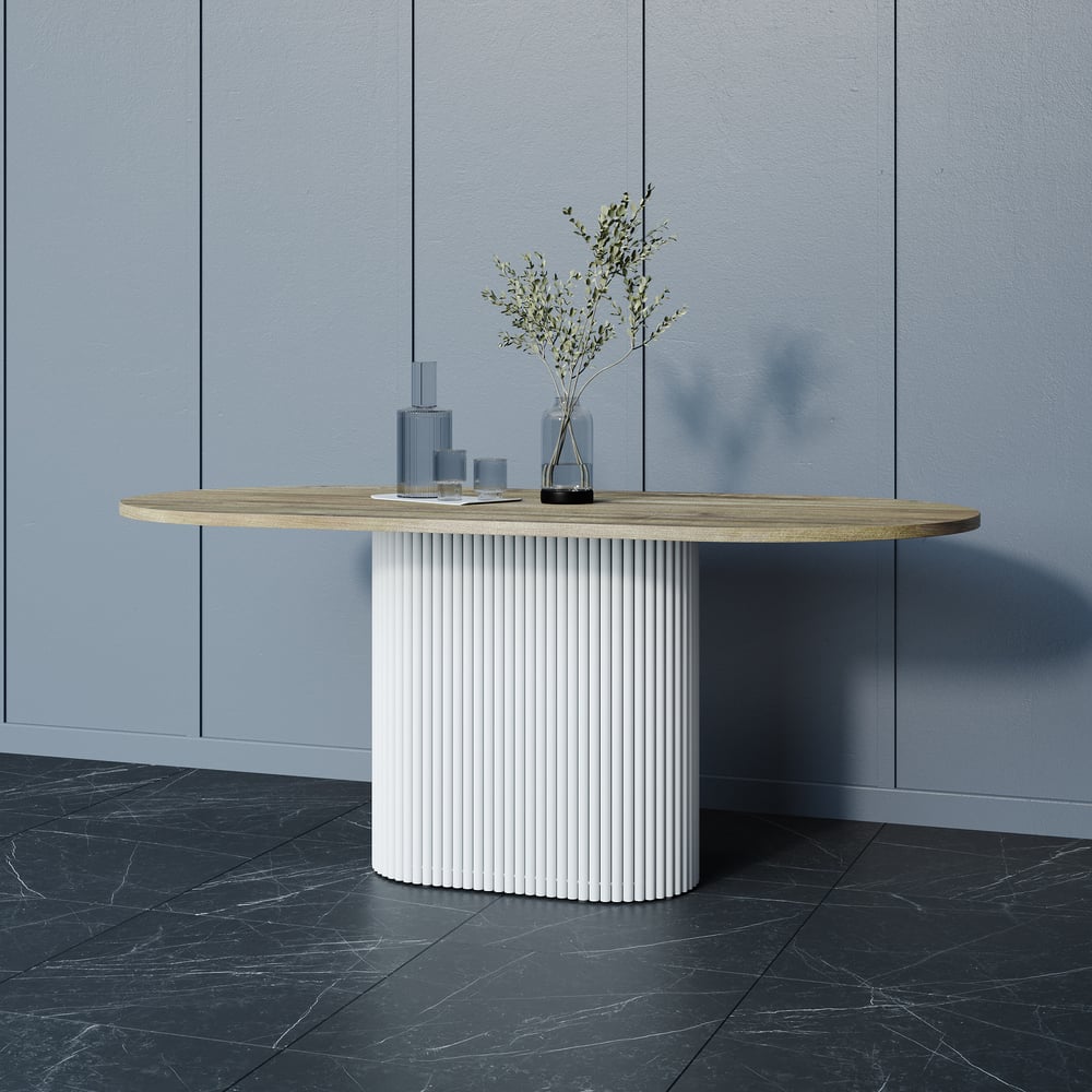 Изображение товара Стол овальный обеденный GENGLASS TRUBIS Wood 180 GGT-03-3-1-О-18090