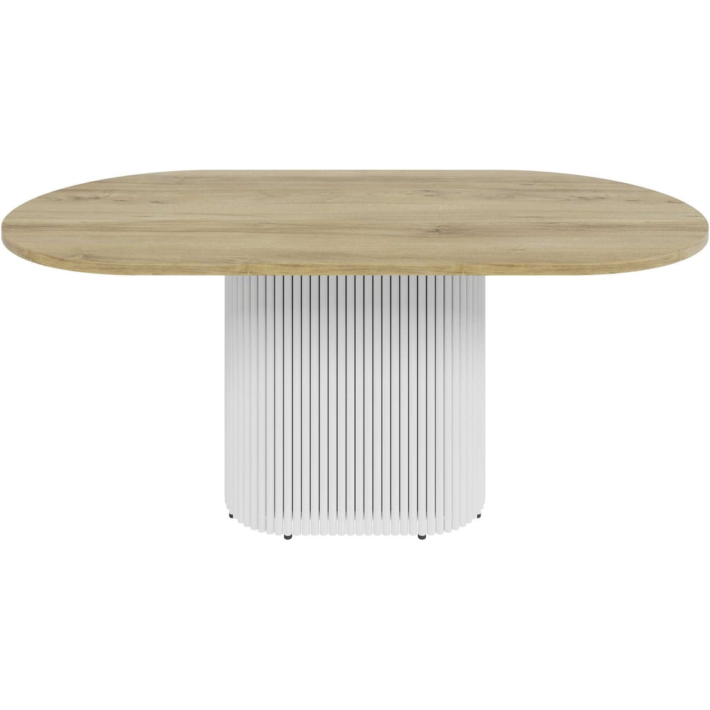 Изображение товара Стол овальный обеденный с металлическим подстольем GENGLASS TRUBIS Wood 180 GGT-03-3-1-О-18090