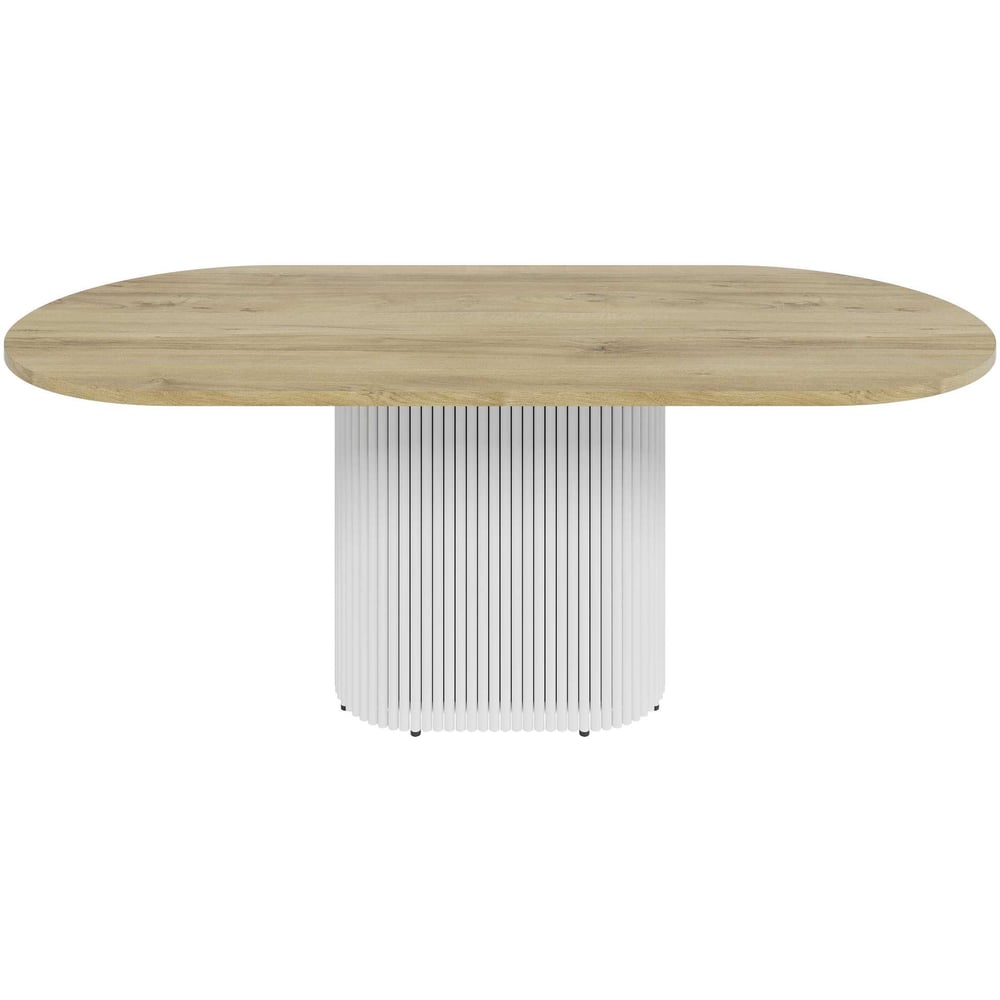 Изображение товара Овальный обеденный стол GENGLASS TRUBIS Wood 200 GGT-03-3-1-О-20090 из ЛДСП и металла