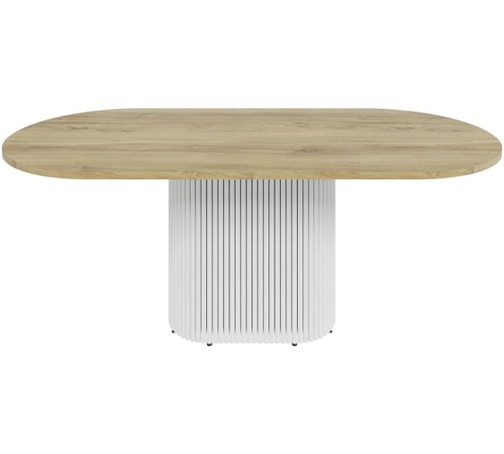 Изображение товара Стол овальный обеденный с металлическим подстольем GENGLASS TRUBIS Wood 200 GGT-03-3-1-О-20090