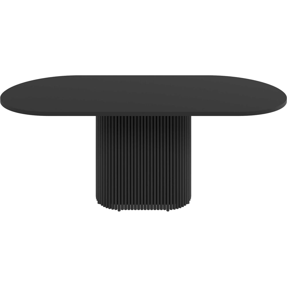 Изображение товара Овальный обеденный стол GENGLASS TRUBIS Wood 200 мм металлик черный ЛДСП стильный